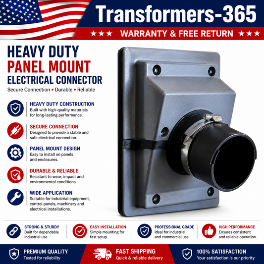 Heavy Duty Industrial Panel Mount Electrical Power Connector Receptacle – Durable Weather-Resistant Design