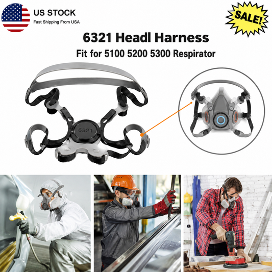 6281 Head Harness Assembly Replacement Part for 6200 Half Face Respirator Mask