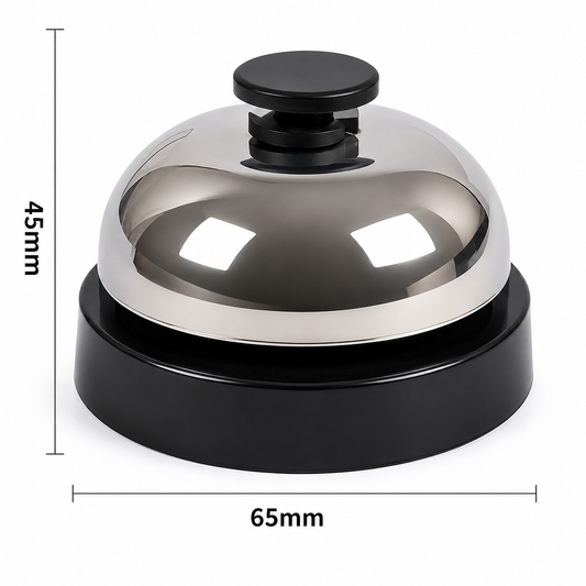 Stainless Steel Service Bell – Classic Push Button Counter Bell for Hotels, Restaurants, Reception Desks, Offices & Home