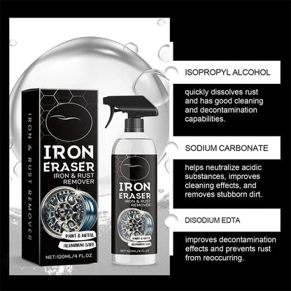Iron Eraser Rust Remover Spray, Car Wheel Paint Brake Dust Fast Cleaner 120ML