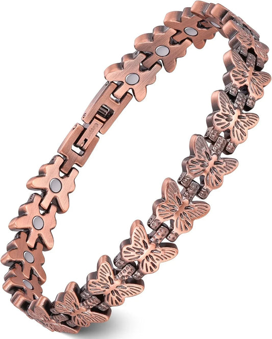 Elegant Rose Gold Floral Bracelet – Vintage-Inspired Adjustable Link Chain Bracelet with Intricate Flower Design for Women, Casual Wear & Special Occasions